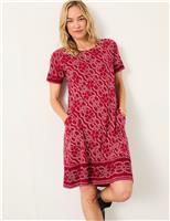Cotton Rich Printed Mini Shift Dress