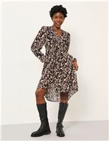 Animal Print V-Neck Mini Swing Dress
