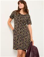Cotton Rich Printed Mini Shift Dress