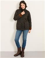 Cotton Rich Funnel Neck Utility Jacket