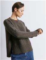 Pure Merino Wool Crew Neck Deep Rib Jumper