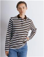 Pure Cotton Striped Polo Shirt