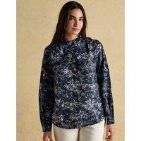 Pure Cotton Printed High Neck Blouse