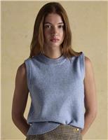 Textured Crew Neck Knitted Vest