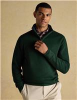 Pure Cotton Textured Half Zip Sweatshirt