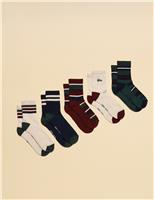 5pk Striped & Car Cotton Rich Socks