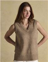 Joules V-Neck Knitted Vest Tan
