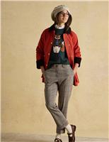 Checked Straight Leg Trousers