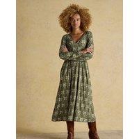 Floral V-Neck Long Sleeve Midi Dress