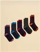 5pk Striped Cotton Rich Socks