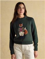 Cotton Rich Fox Jumper with Wool