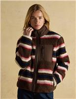 Borg Striped Funnel Neck Jacket