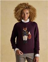 Cotton Rich Embroidered Crew Neck Jumper