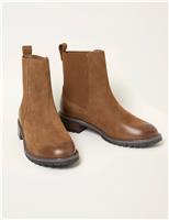 Leather Block Heel Chelsea Boots