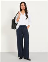 Jersey Drawstring Wide Leg Trousers
