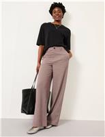 Checked Wide Leg Trousers
