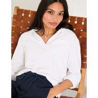 FatFace Jersey Collared Shirt White