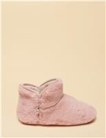 Faux Fur Round Toe Slipper Boots
