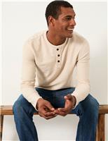 Pure Cotton Henley Long Sleeve T-Shirt