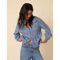Cotton Rich Pointelle Collared Cardigan