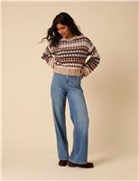 Striped Crew Neck Relaxed Cropped Jumper