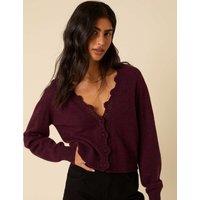 Nobody's Child Wool Blend V-Neck Cardigan Red