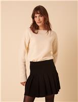 Pure Cotton Pleated Mini Skirt