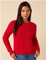 Pure Cotton Textured Stitch Detail Jumper