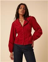 Pure Cotton Oversized Collared Blouse