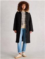 Quilted Coat With Detachable Collar