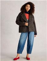 Double Breasted Relaxed Jacket with Wool