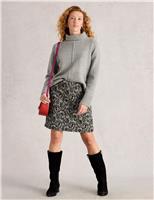 Wool Blend Jacquard A-Line Skirt