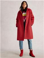 Wool Blend Collared Relaxed Coat