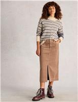 Cord Midi A-Line Skirt