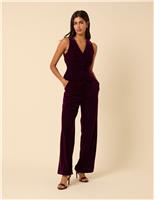 Velvet Wide Leg Trousers
