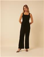 Velvet Slim Fit Straight Leg Trousers
