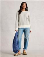 Pure Cotton Striped Crew Neck Sweatshirt