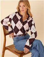 Cotton Rich Argyle Cardigan