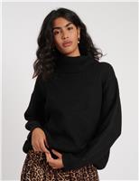 Cotton Rich Textured Roll Neck Jumper