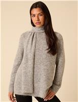 Wool Blend Oversized Scarf Jumper with Alpaca