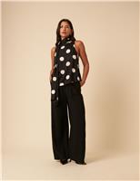 Polka Dot Scarf Detail Tank Top