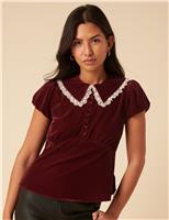 Embroidered Collared Blouse