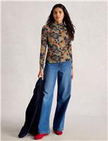 Modal Rich Floral High Neck Top