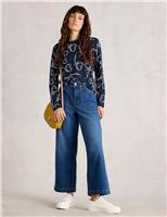 Pure Cotton Printed Crew Neck Top