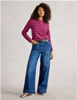 Cotton Rich Striped Crew Neck Top