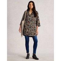 Printed Collared V-Neck Tunic