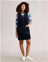 Cord V-Neck Relaxed Shift Dress