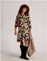 Jersey Printed Knee Length Shirt Dress