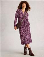 Jersey Printed Belted Midi Shirt Dress