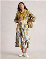 Floral V-Neck Midi Waisted Dress